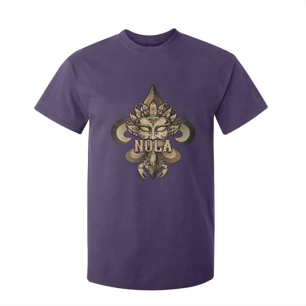 NOLA New Orleans Louisiana T Shirt For Kid Mardi Gras Mask Fleur De Lis TS09 Purple Print Your Wear