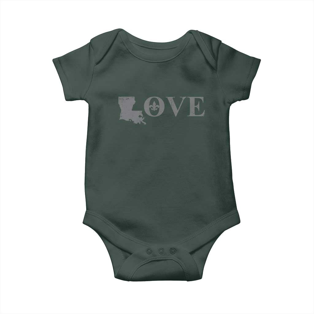 LOVE Louisiana Baby Onesie Fleur De Lis LA Map TS09 Print Your Wear