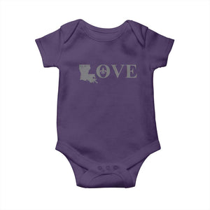 LOVE Louisiana Baby Onesie Fleur De Lis LA Map TS09 Purple Print Your Wear