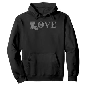 LOVE Louisiana Hoodie Fleur De Lis LA Map TS09 Black Print Your Wear