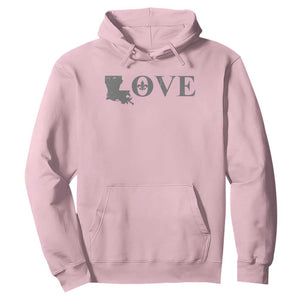 LOVE Louisiana Hoodie Fleur De Lis LA Map TS09 Light Pink Print Your Wear