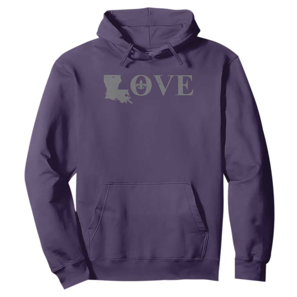 LOVE Louisiana Hoodie Fleur De Lis LA Map TS09 Purple Print Your Wear