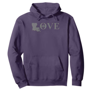 LOVE Louisiana Hoodie Fleur De Lis LA Map TS09 Purple Print Your Wear