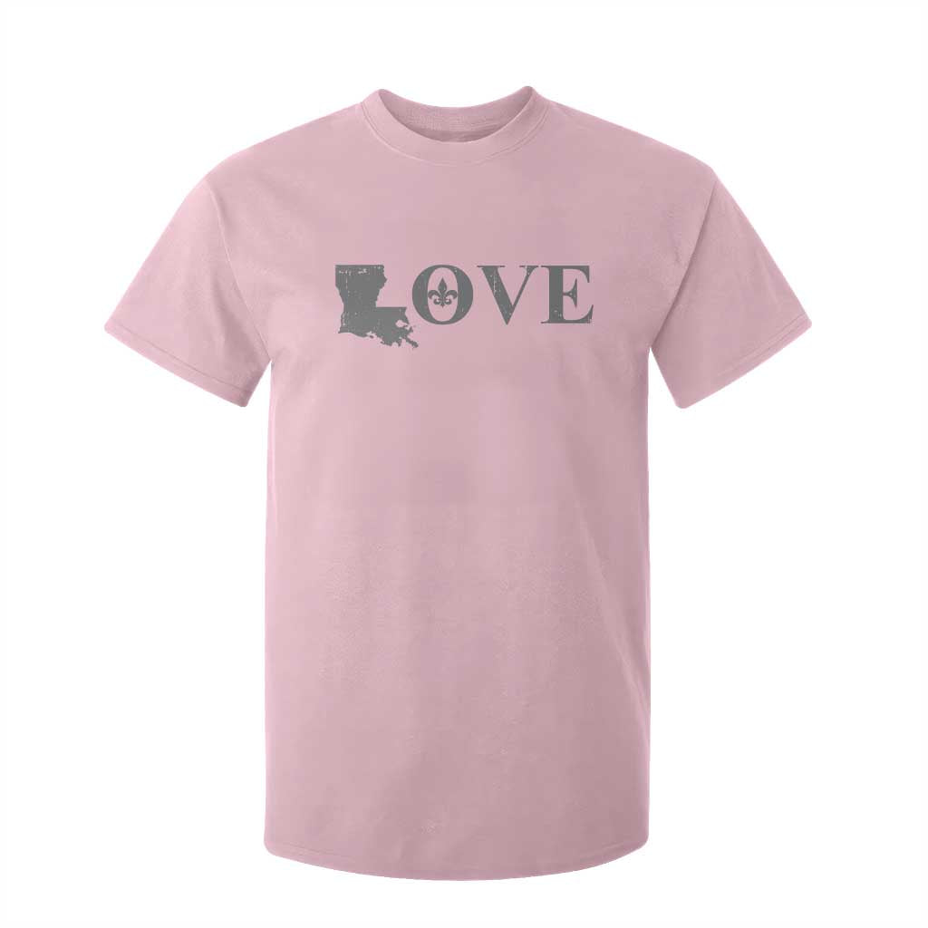 LOVE Louisiana T Shirt For Kid Fleur De Lis LA Map TS09 Light Pink Print Your Wear