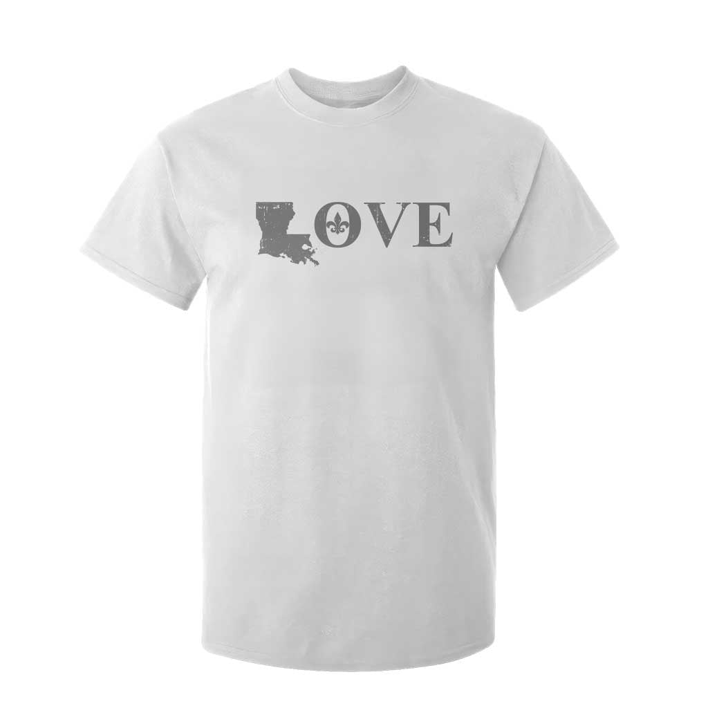 LOVE Louisiana T Shirt For Kid Fleur De Lis LA Map TS09 White Print Your Wear