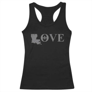LOVE Louisiana Racerback Tank Top Fleur De Lis LA Map TS09 Black Print Your Wear