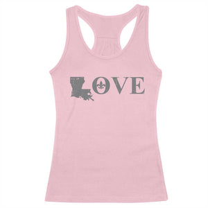 LOVE Louisiana Racerback Tank Top Fleur De Lis LA Map TS09 Light Pink Print Your Wear