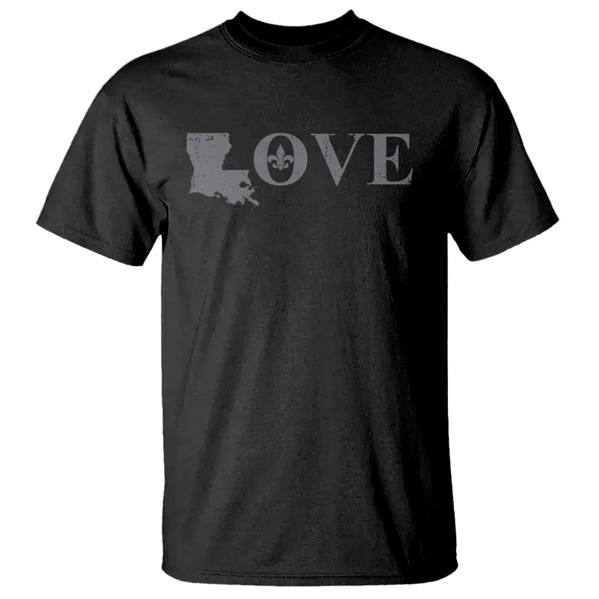 LOVE Louisiana T Shirt Fleur De Lis LA Map TS09 Black Print Your Wear