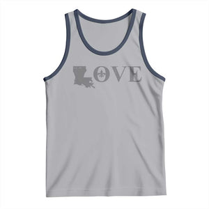 LOVE Louisiana Tank Top Fleur De Lis LA Map TS09 Athletic Heather Navy Print Your Wear