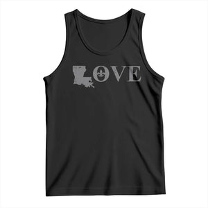 LOVE Louisiana Tank Top Fleur De Lis LA Map TS09 Black Print Your Wear