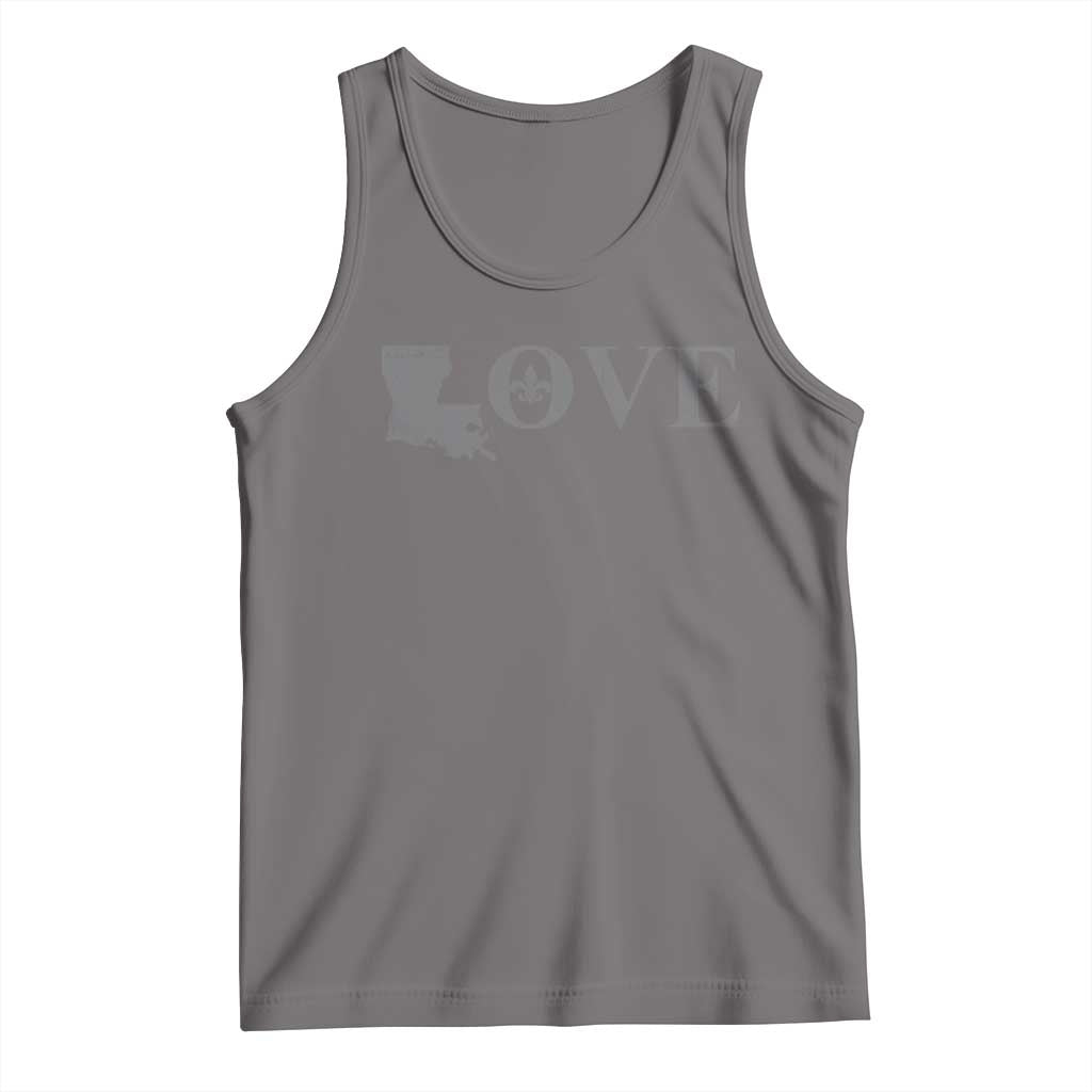 LOVE Louisiana Tank Top Fleur De Lis LA Map TS09 Deep Heather Print Your Wear