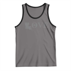 LOVE Louisiana Tank Top Fleur De Lis LA Map TS09 Deep Heather Black Print Your Wear