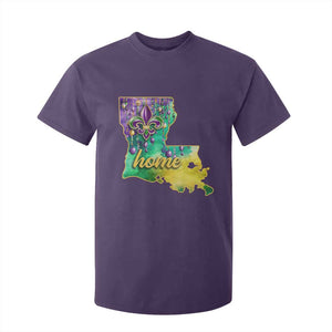 Home Louisiana T Shirt For Kid Mardi Gras Fleur De Lis LA Map TS09 Purple Print Your Wear