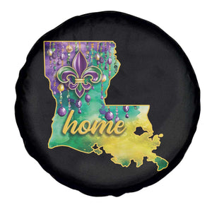 Home Louisiana Spare Tire Cover Mardi Gras Fleur De Lis LA Map TS09 Print Your Wear
