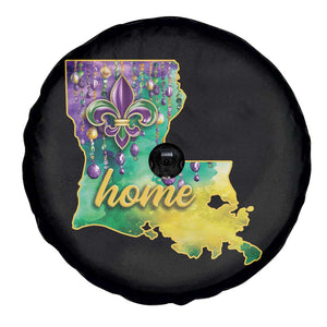 Home Louisiana Spare Tire Cover Mardi Gras Fleur De Lis LA Map TS09 Print Your Wear