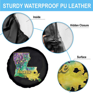 Home Louisiana Spare Tire Cover Mardi Gras Fleur De Lis LA Map TS09 Print Your Wear