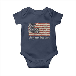 Louisiana Baby Onesie Laissez Les Bon Temps Rouler American Flag TS09 Navy Print Your Wear