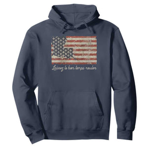 Louisiana Hoodie Laissez Les Bon Temps Rouler American Flag TS09 Navy Print Your Wear