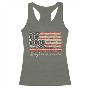 Louisiana Racerback Tank Top Laissez Les Bon Temps Rouler American Flag TS09 Military Green Print Your Wear