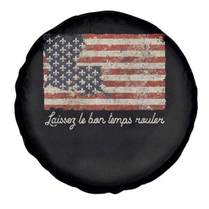 Louisiana Spare Tire Cover Laissez Les Bon Temps Rouler American Flag TS09 Print Your Wear