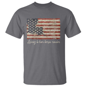 Louisiana T Shirt Laissez Les Bon Temps Rouler American Flag TS09 Charcoal Print Your Wear