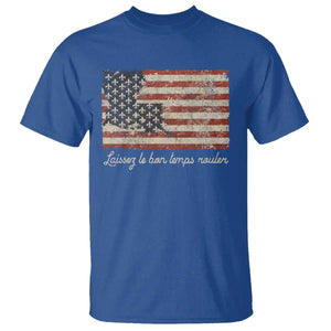 Louisiana T Shirt Laissez Les Bon Temps Rouler American Flag TS09 Royal Blue Print Your Wear