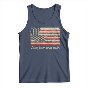 Louisiana Tank Top Laissez Les Bon Temps Rouler American Flag TS09 Navy Print Your Wear