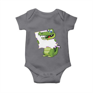 Cute Louisiana Aligator Baby Onesie TS09 Charcoal Print Your Wear
