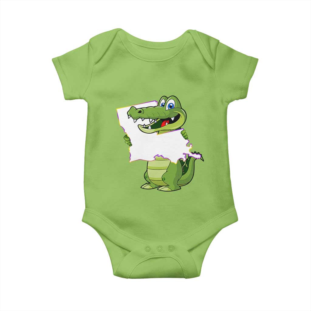 Cute Louisiana Aligator Baby Onesie TS09 Lime Print Your Wear