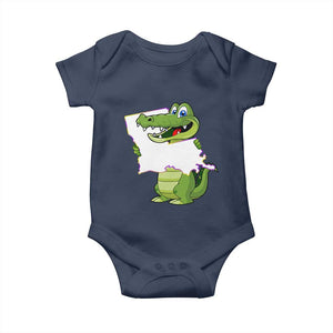 Cute Louisiana Aligator Baby Onesie TS09 Navy Print Your Wear