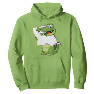 Cute Louisiana Aligator Hoodie TS09 Lime Print Your Wear