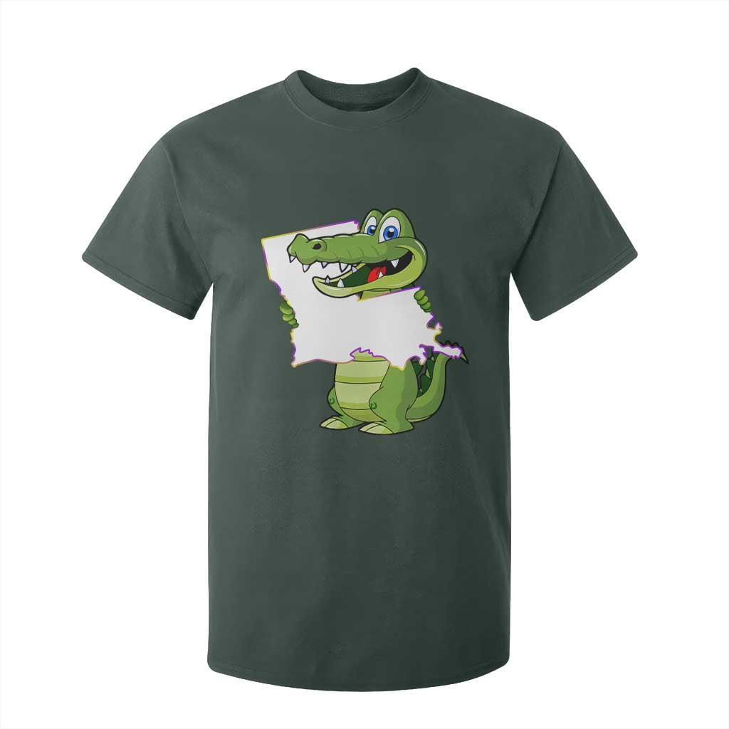 Cute Louisiana Aligator T Shirt For Kid TS09 Dark Forest Green Print Your Wear