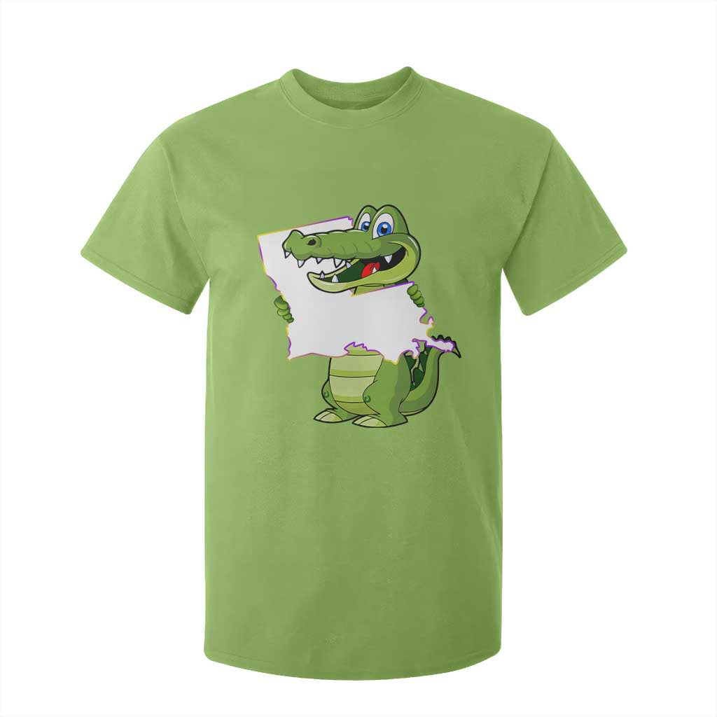 Cute Louisiana Aligator T Shirt For Kid TS09 Lime Print Your Wear