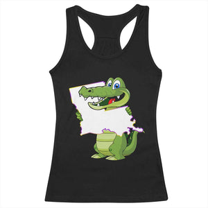 Cute Louisiana Aligator Racerback Tank Top TS09 Black Print Your Wear