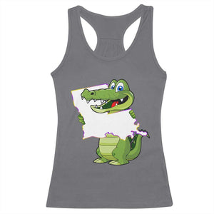 Cute Louisiana Aligator Racerback Tank Top TS09 Charcoal Print Your Wear