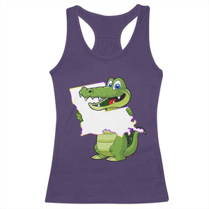 Cute Louisiana Aligator Racerback Tank Top TS09 Purple Print Your Wear