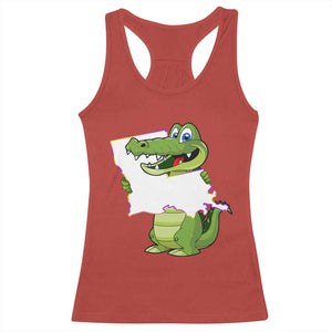 Cute Louisiana Aligator Racerback Tank Top TS09 Red Print Your Wear