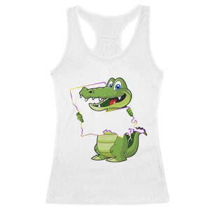 Cute Louisiana Aligator Racerback Tank Top TS09 White Print Your Wear