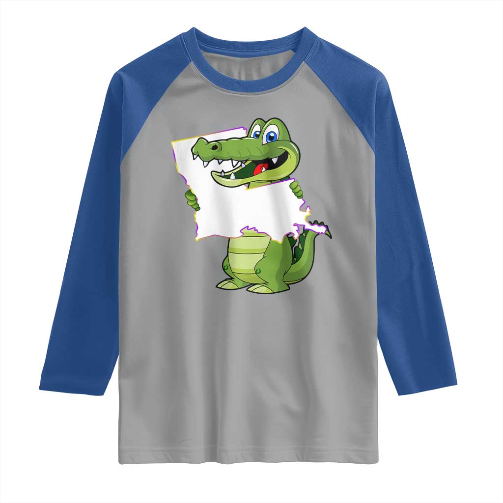 Cute Louisiana Aligator Raglan Shirt TS09 Sport Gray Royal Print Your Wear