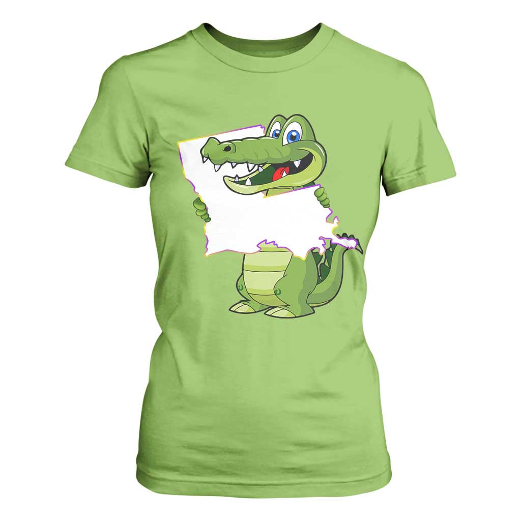 Cute Louisiana Aligator T Shirt For Women TS09 Lime Print Your Wear