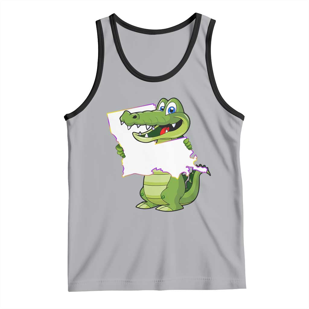 Cute Louisiana Aligator Tank Top TS09 Athletic Heather Black Print Your Wear
