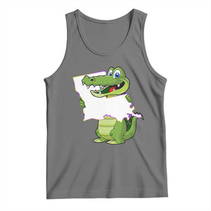 Cute Louisiana Aligator Tank Top TS09 Black Heather Print Your Wear