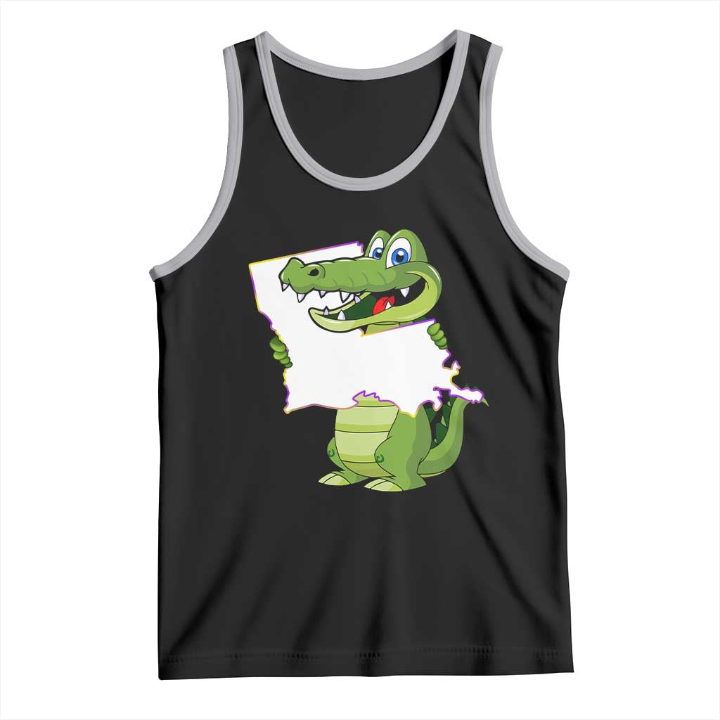 Cute Louisiana Aligator Tank Top TS09 Black Athletic Heather Print Your Wear