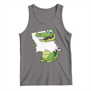 Cute Louisiana Aligator Tank Top TS09 Deep Heather Print Your Wear