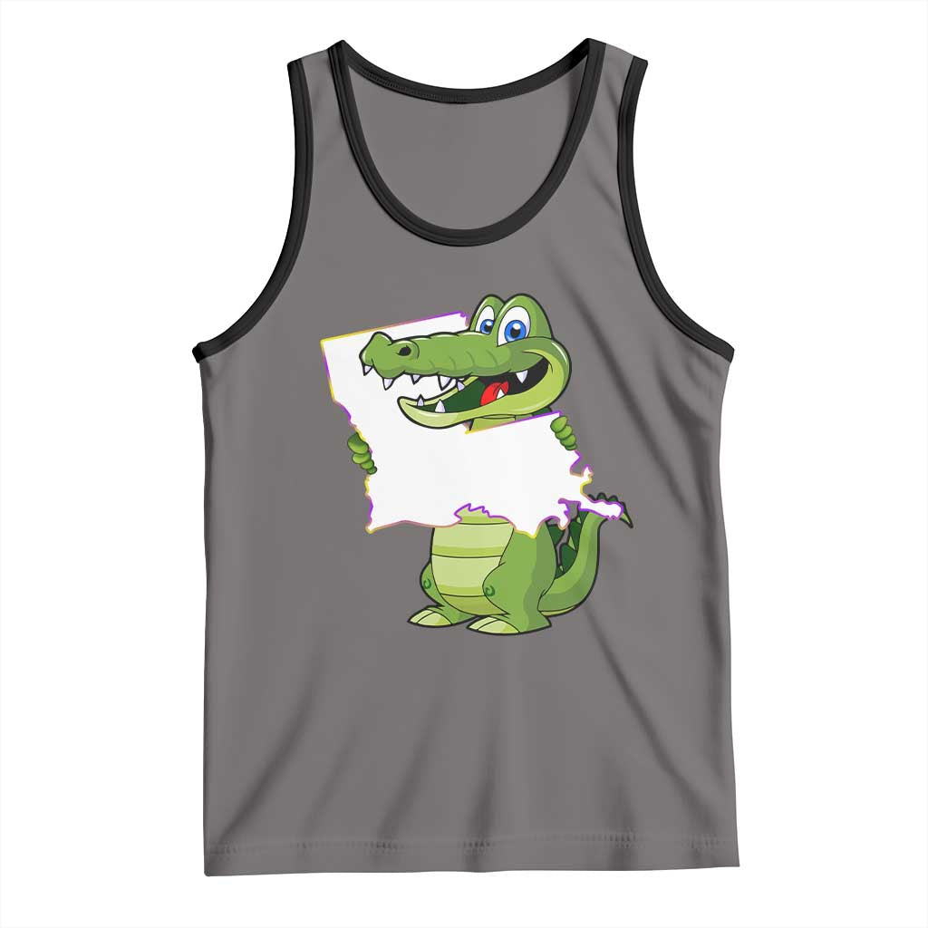 Cute Louisiana Aligator Tank Top TS09 Deep Heather Black Print Your Wear