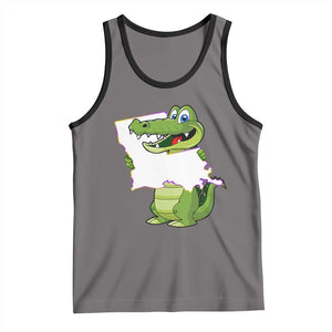 Cute Louisiana Aligator Tank Top TS09 Deep Heather Black Print Your Wear