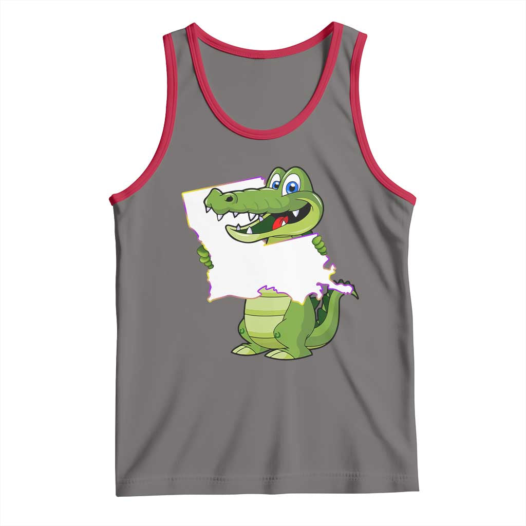Cute Louisiana Aligator Tank Top TS09 Deep Heather Red Print Your Wear