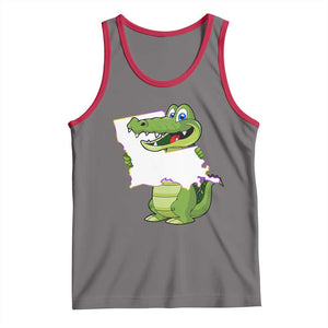 Cute Louisiana Aligator Tank Top TS09 Deep Heather Red Print Your Wear