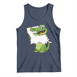 Cute Louisiana Aligator Tank Top TS09 Navy Print Your Wear