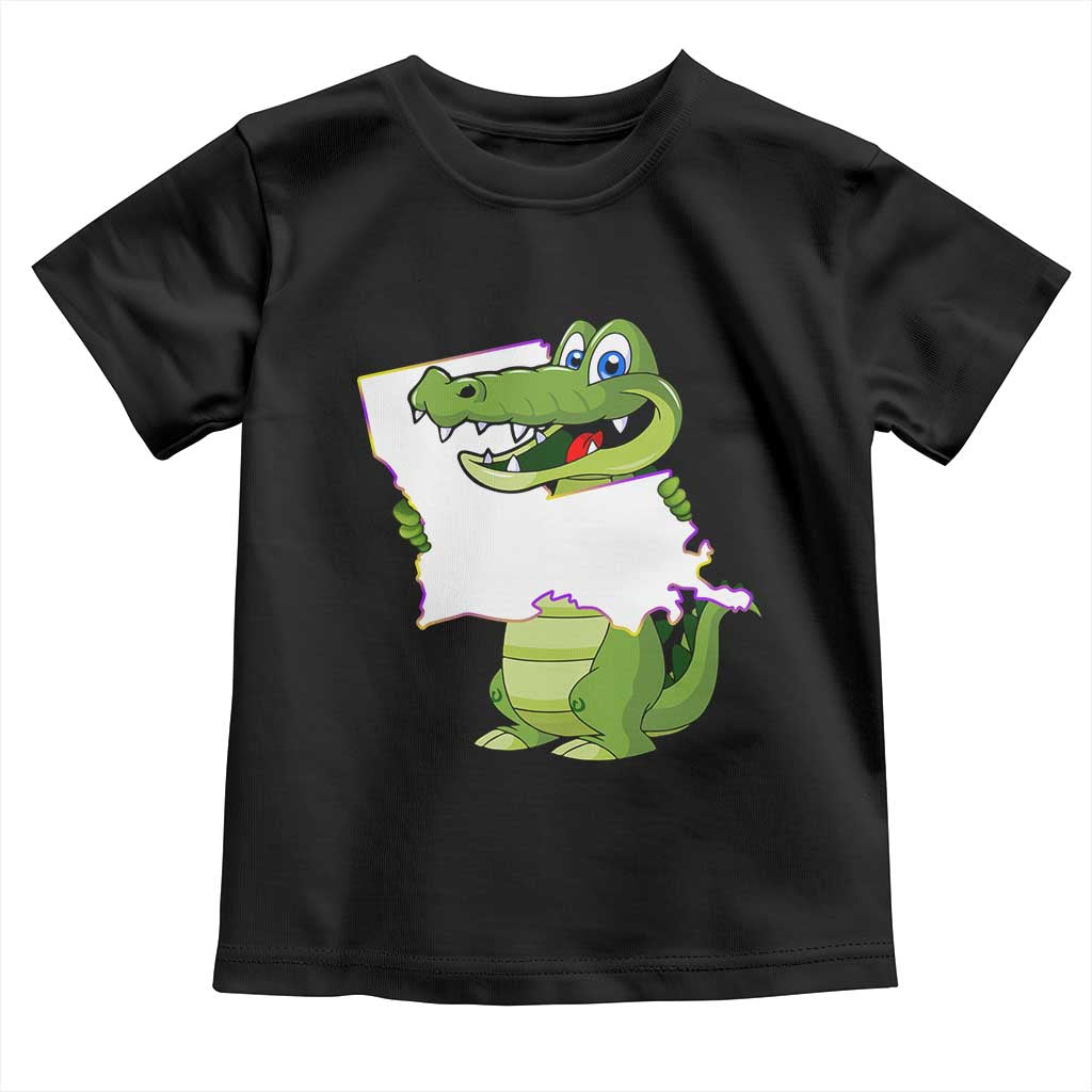Cute Louisiana Aligator Toddler T Shirt TS09 Black Print Your Wear